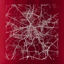 Mapy měst černobílé Plzeň