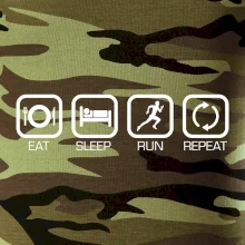 Eat sleep run repeat v řadě Eat sleep run repeat v řadě