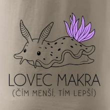 Lovec makra nahožábrý mořský plž s fialovými žábrami