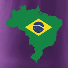 Brazílie vlajka v mapě