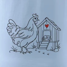 Slepice a kurník se srdíčkem