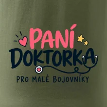 Paní doktorka pro malé bojovníky - nápis se stetoskopem