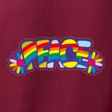 Peace nápis duhový
