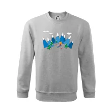 Lyžař a barevné hory