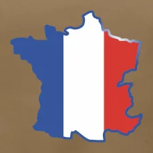 Francouzská vlajka mapa obrys