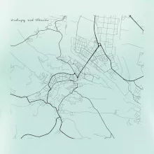 Černobílá mapa Kralupy nad Vltavou