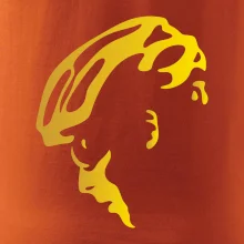 Hlava cyklista zlatá