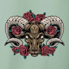 Hlava berana s růžemi