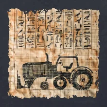 Egyptské hieroglyfy traktor