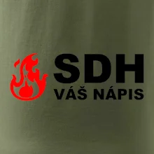 SDH nápis (oheň, název sboru - vlastní nápis)