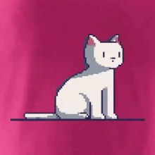 Kočka bílá pixel