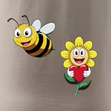 Parové triko - Včela a květina