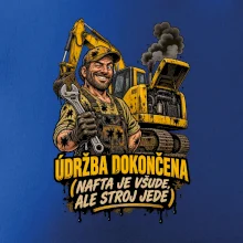 Údržba bagru dokončena nafta je všude