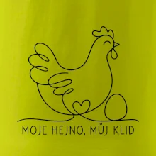 Minimalistická slepice s vejcem a srdcem