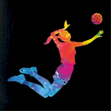 Volejbalista/Volejbalistka splash s míčem