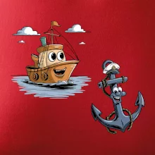 Parové triko - Loď a kotva