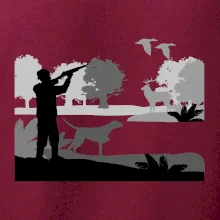 Lovec a ohař v lese