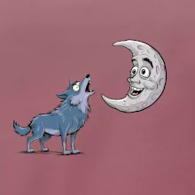 Parové triko - Vlk a měsíc