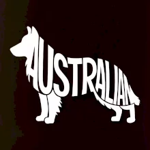 Australský Ovčák - nápis v těle