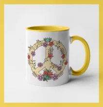 Peace symbol pískový