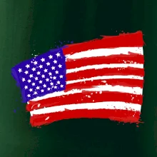 Americká vlajka ohnutá