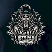 Král listopadu královský štír a koruna