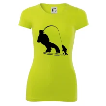 Rybář tahající rybu