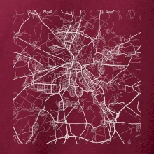 Mapy měst černobílé Plzeň