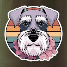 Knírač - fenka a květiny