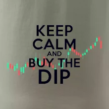 Zeleno červený graf Keep Calm and Buy the Dip
