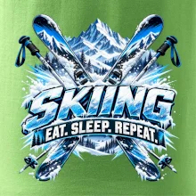 Sjezdové lyže v horách eat sleep repeat