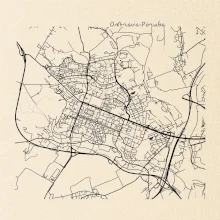 Mapy měst černobílé Ostrava Poruba