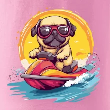 Mops na vodním skútru