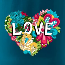 Love nápis květovaný