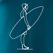 Surfař stojící jedním tahem