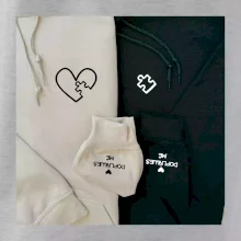 Párova mikina - srdce puzzle doplňuješ mě