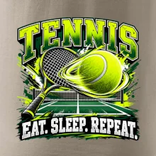 Tenisová raketa a míček eat sleep repeat
