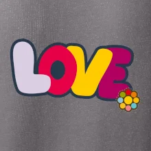 Love nápis s květinou