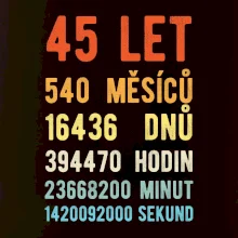 Narozeniny 45 přepočet času