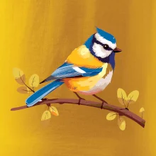 Sýkorka modřinka kreslená