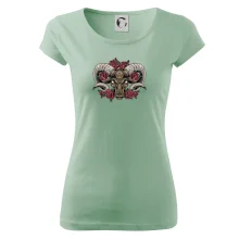 Hlava berana s růžemi