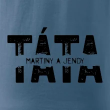 Černý nápis táta a jména dětí