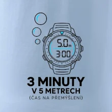 Bezpečnostní zastávka 3 minuty v 5 metrech s potápěčskými hodinkami