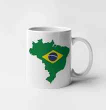 Brazílie vlajka v mapě