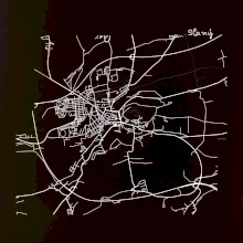 Mapy měst černobílé Slaný