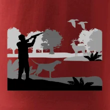 Lovec a ohař v lese