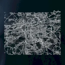 Mapy měst černobílé Praha