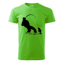 Rybář tahající rybu