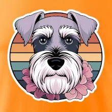 Knírač - fenka a květiny