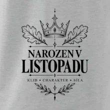 Narozen v listopadu koruna a dubové listy